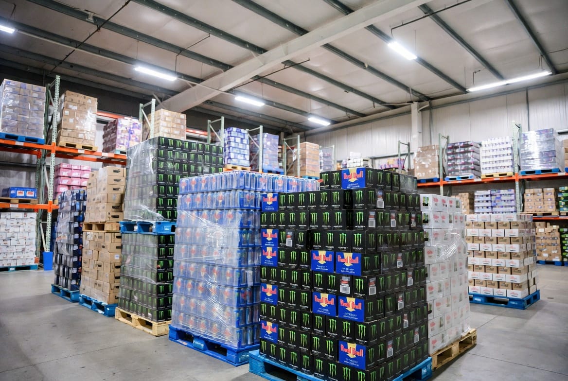 Energy drink pallet delivery Europe