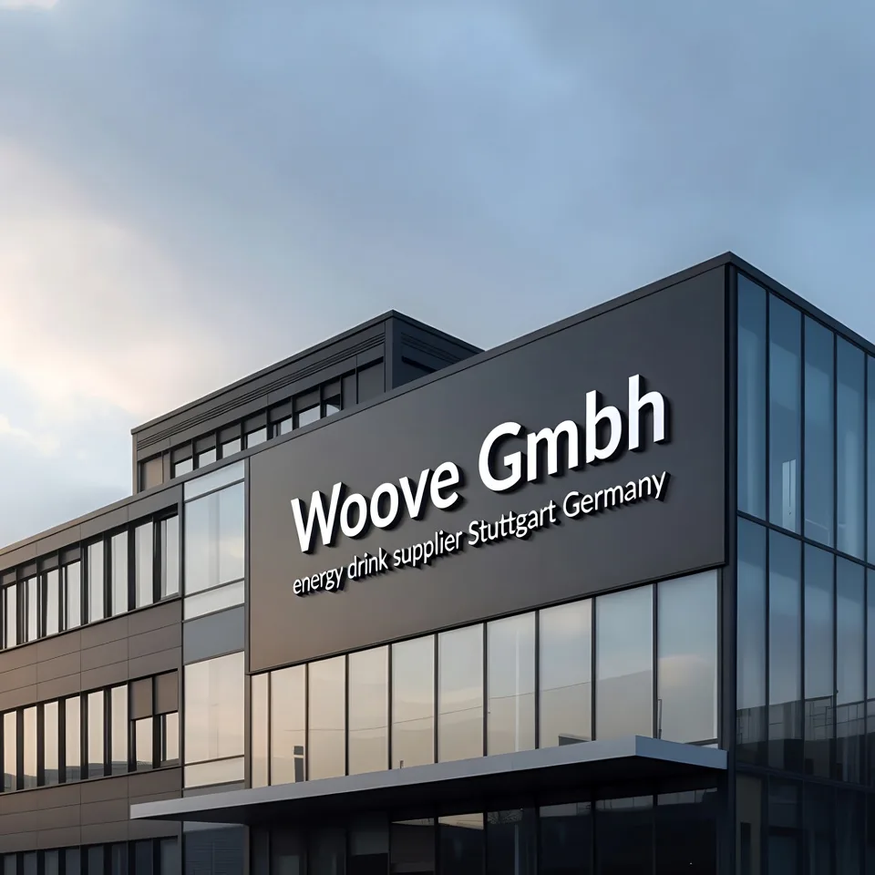 Woove GmbH warehouse operations showing branded energy drink pallets including Red Bull and Monster Energy prepared for wholesale and export distribution across Europe